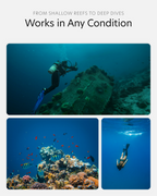 a collage of photos edited with the underwater toolkit to show its versatility